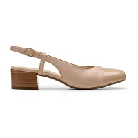 Clarks Marilyn Rose Womens Cap Closed Toe Block Heel Pumps
