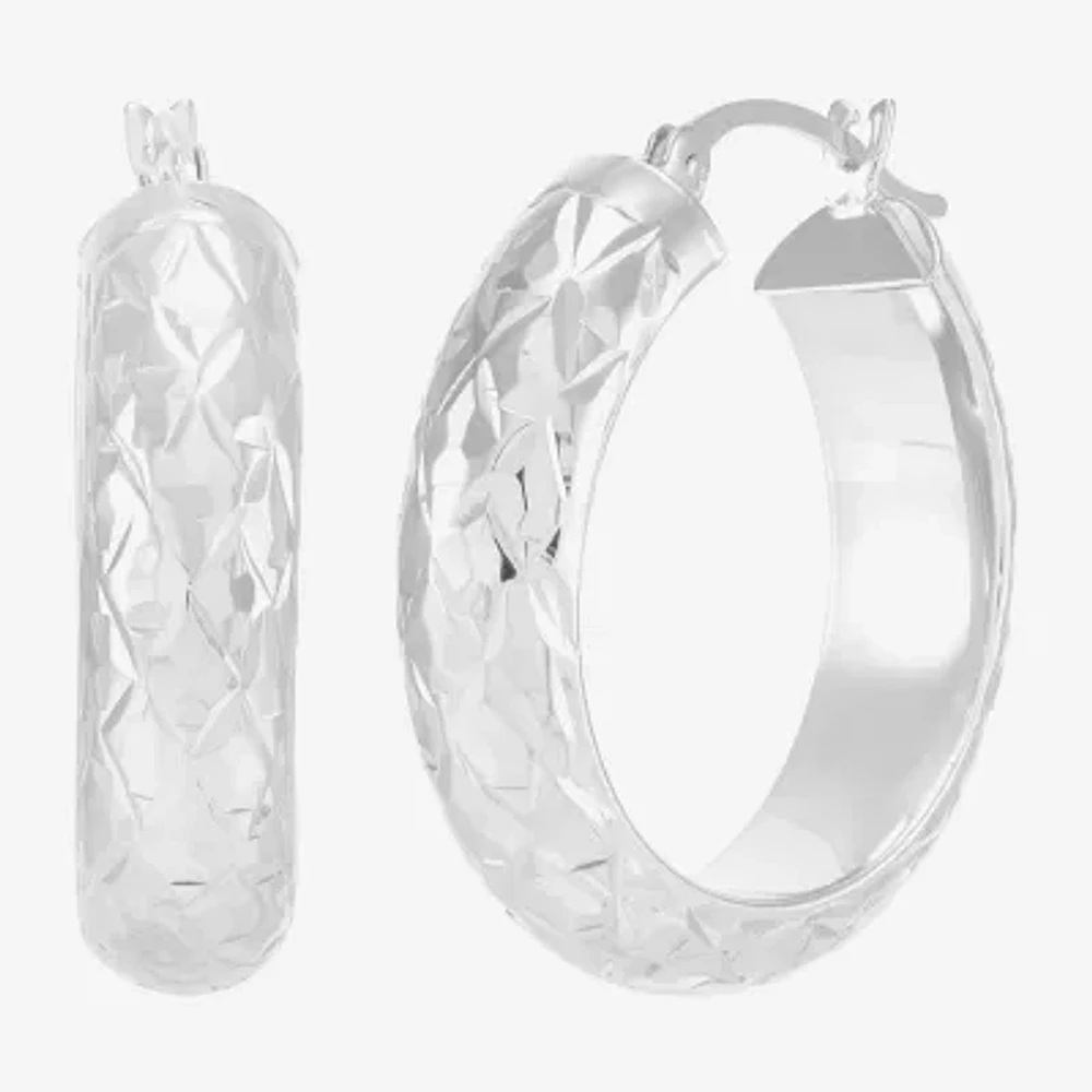Womens 10K Gold 20mm Circle Round Hoop Earrings