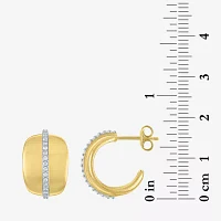 Diamond Addiction (G-H, I1-I2) Womens 1/4 CT. T.W. Lab Grown White Diamond 14K Gold Over Silver Sterling Silver 16.7mm Hoop Earrings