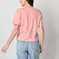 Baby Deer Semi Fit Tee Womens Crew Neck Short Sleeve Fitted Juniors Graphic T-Shirt