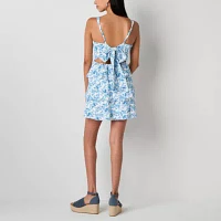 by&by Womens Sleeveless Floral Fit + Flare Dress Juniors