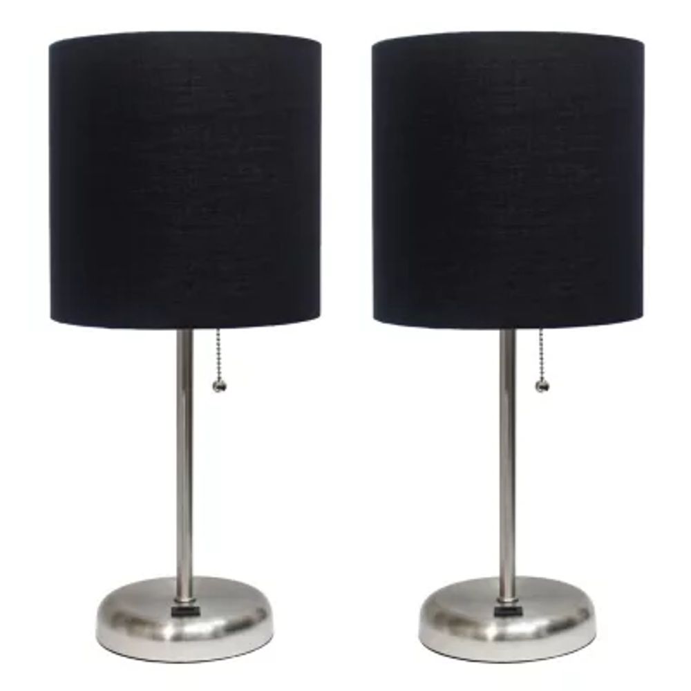 Stick Lamp with USB Charging Port Set of 2