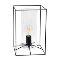 All the Rages Large Black Metal Frame With Clear Shade Glass Table Lamp