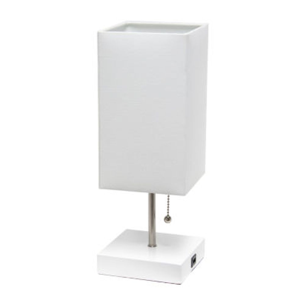 All the Rages Brushed Nickel And Brass Petite Stick Metal Table Lamp