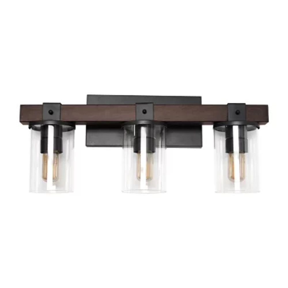 All the Rages 3-Light Vanity With Restored Wood Look Light