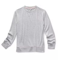 Xersion Little & Big Girls Hacci Crew Neck Long Sleeve Fleece Sweatshirt