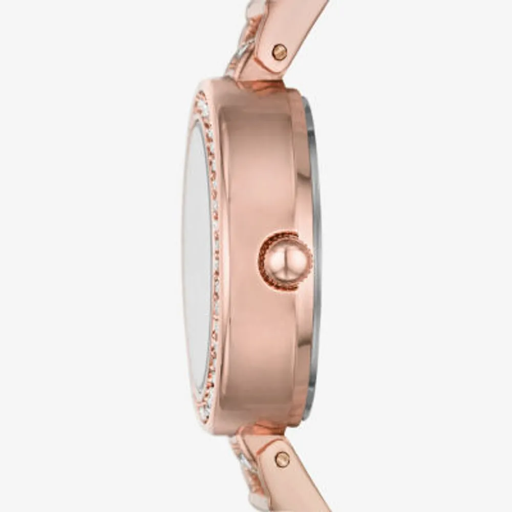 Geneva Womens Crystal Accent Rose Goldtone Bracelet Watch Fmdjm249