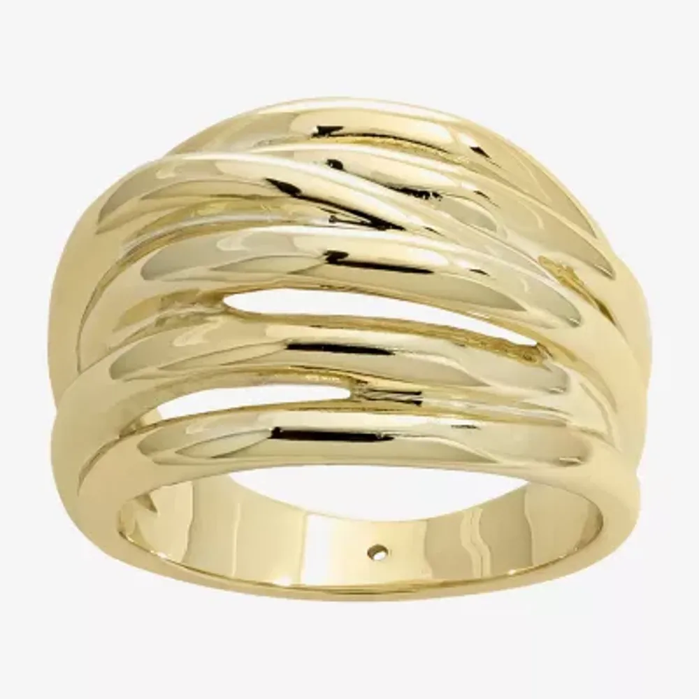 Sparkle Allure Intertwined Womens 14K Gold Over Brass Cocktail Ring