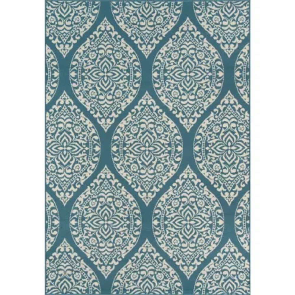 Momeni Baja 17 Damask Indoor Outdoor Rectangular Accent Rug