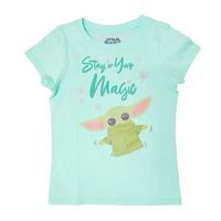 Disney Collection Little & Big Kid Girls Crew Neck Short Sleeve Regular Fit Star Wars Graphic T-Shirt