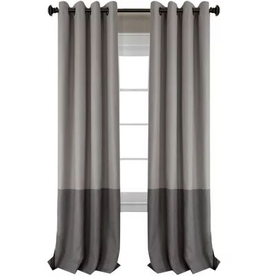Elrene Home Fashions Braiden Color Block Grommet Top Blackout Single Curtain Panel