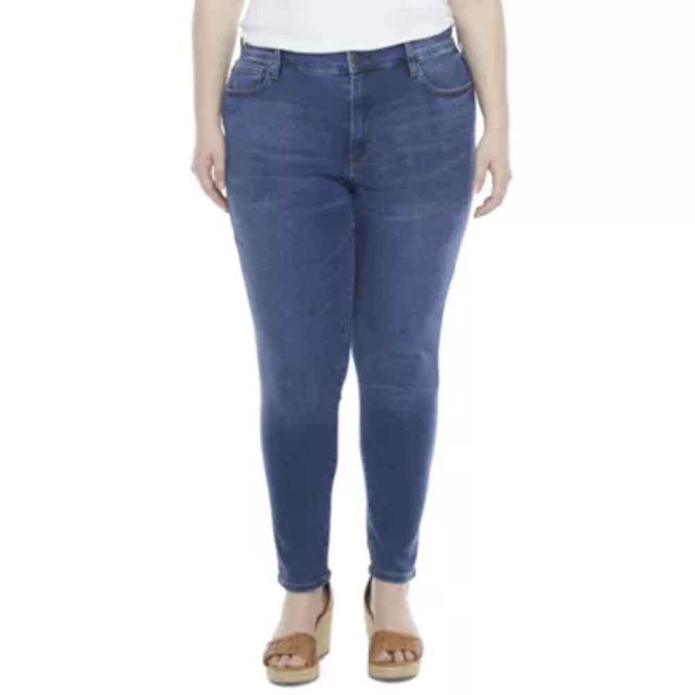 a.n.a. Plus Womens High Rise Skinny Jeggings