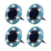 Bell + Howell Solar Powered Mosaic Disk Light with Auto On/Off Lighting and Weatherproof - 4 Pack