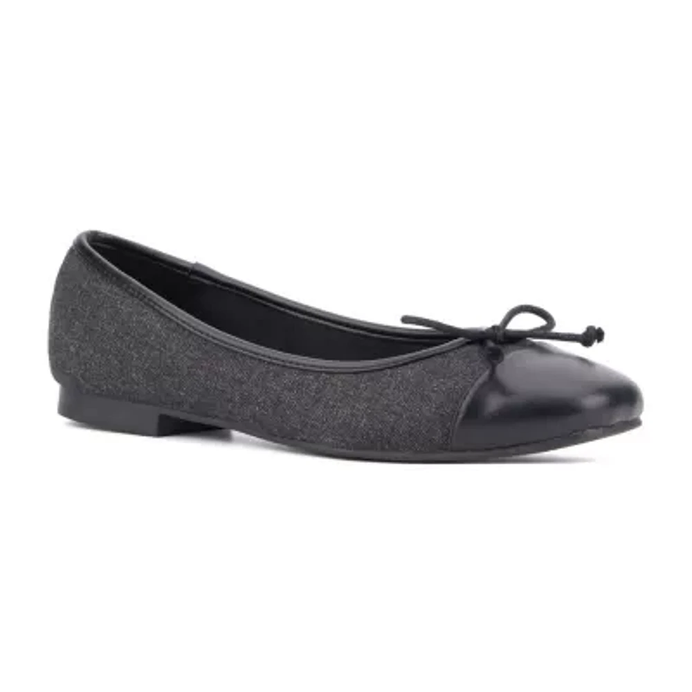 New York & Company Patricia Womens Cap Closed Toe Ballet Flats