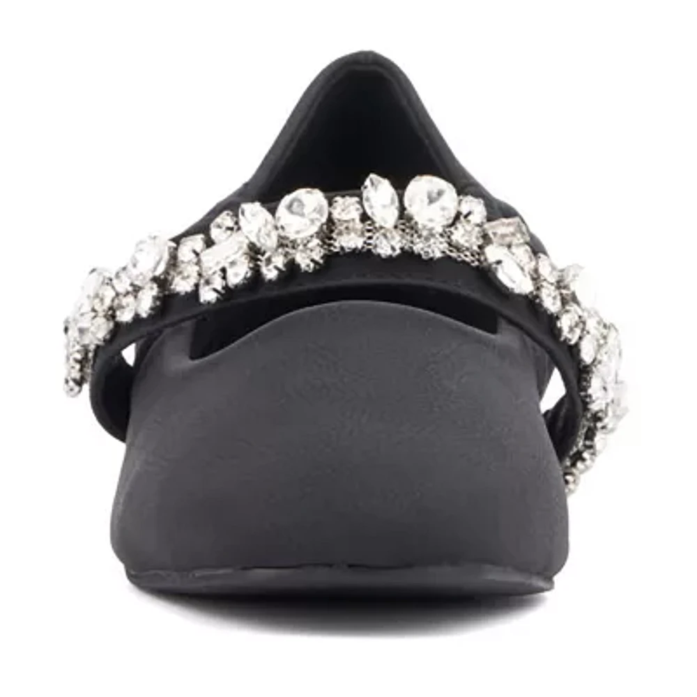 New York & Company Paxley Womens Square Closed Toe Ballet Flats