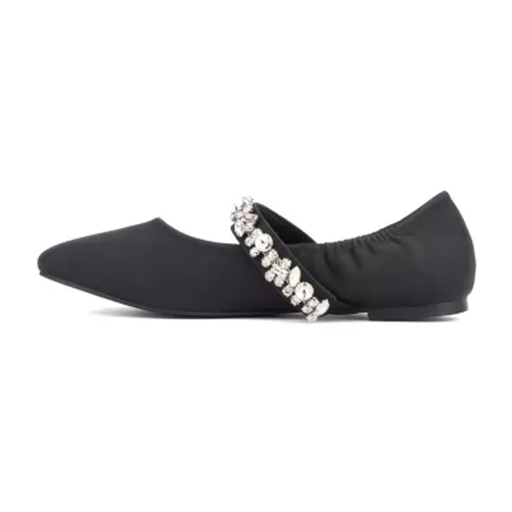 New York & Company Paxley Womens Square Closed Toe Ballet Flats