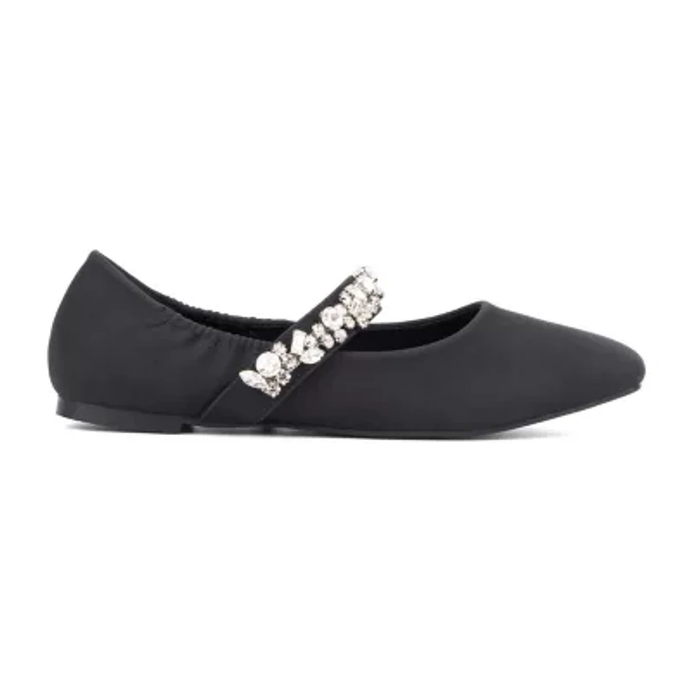 New York & Company Paxley Womens Square Closed Toe Ballet Flats