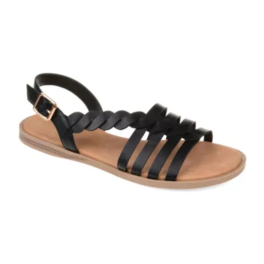 Journee Collection Womens Solay Ankle Strap Flat Sandals