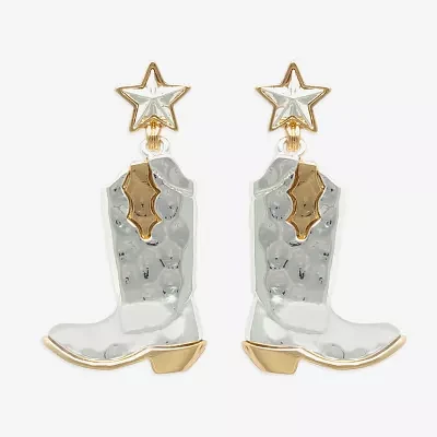 Bijoux Bar Two Tone Boots Womens Drop Earrings