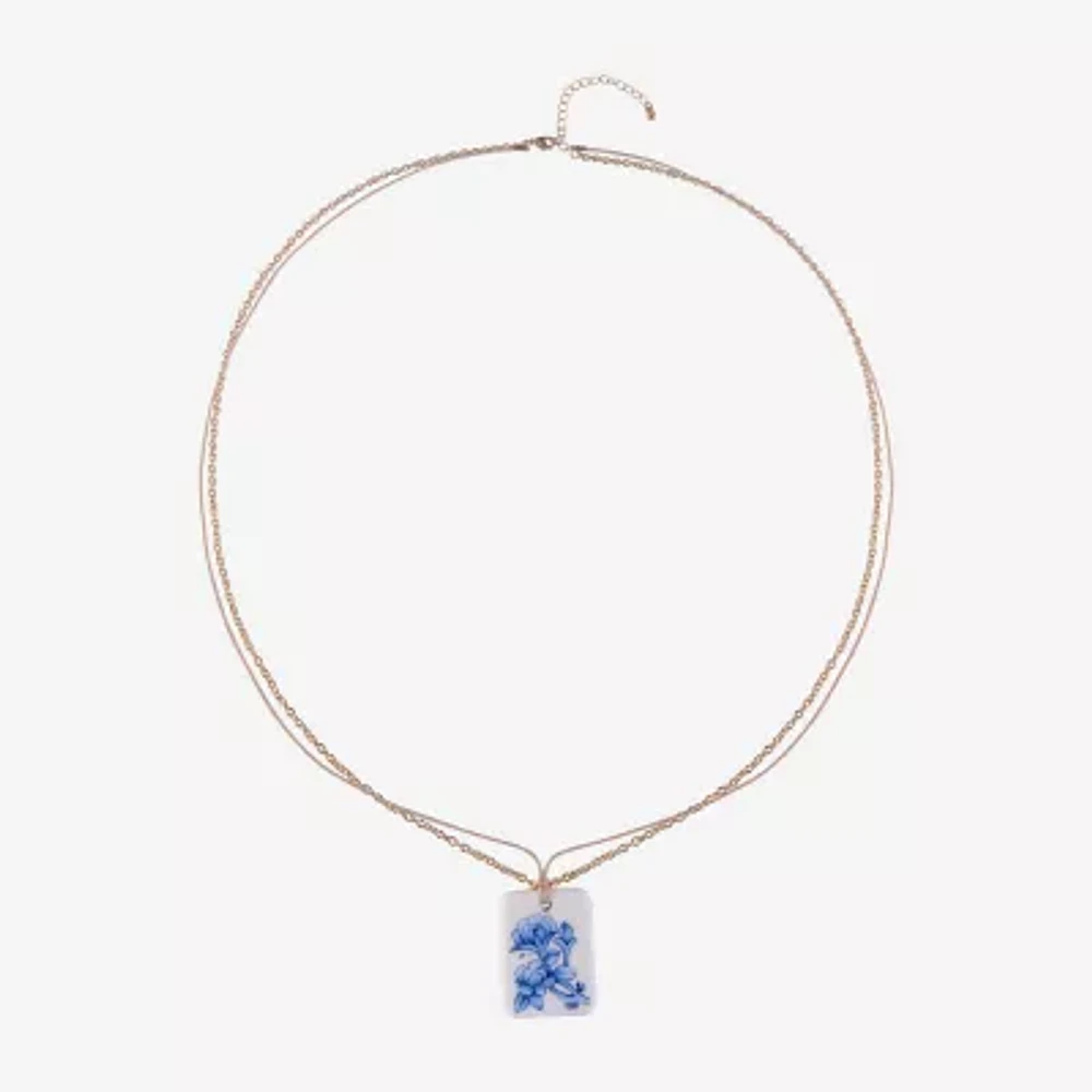 Mixit Porcelain Womens 34 Inch Pendant Necklace