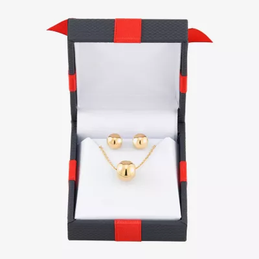 Made in Italy Womens 14K Gold Over Silver Round 2-pc. Jewelry Set