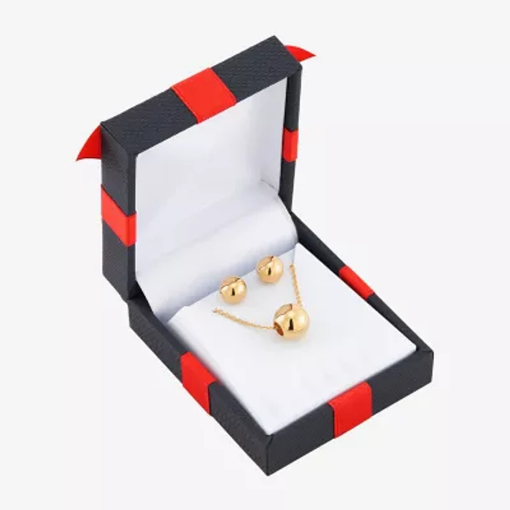 Made in Italy Womens 14K Gold Over Silver Round 2-pc. Jewelry Set