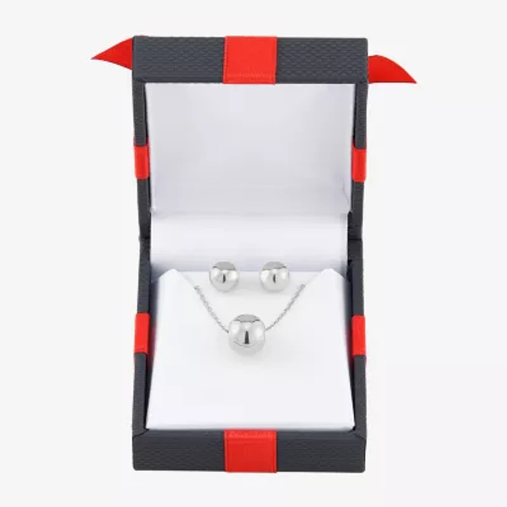 Made in Italy Womens Sterling Silver Round 2-pc. Jewelry Set