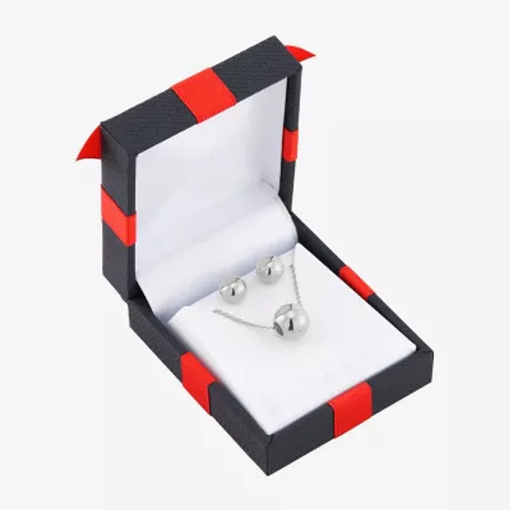 Made in Italy Womens Sterling Silver Round 2-pc. Jewelry Set