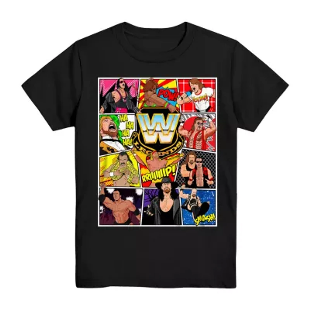 Little & Big Kid Boys Crew Neck Short Sleeve Regular Fit WWE Graphic T-Shirt