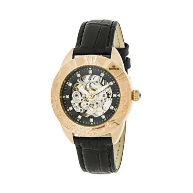 Empress Unisex Adult Black Leather Strap Watch Empem1107