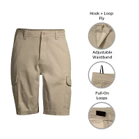 St. John's Bay Dexterity Mens 10" Mid Rise Adaptive Stretch Fabric Adjustable Features Easy-on + Easy-off Cargo Short