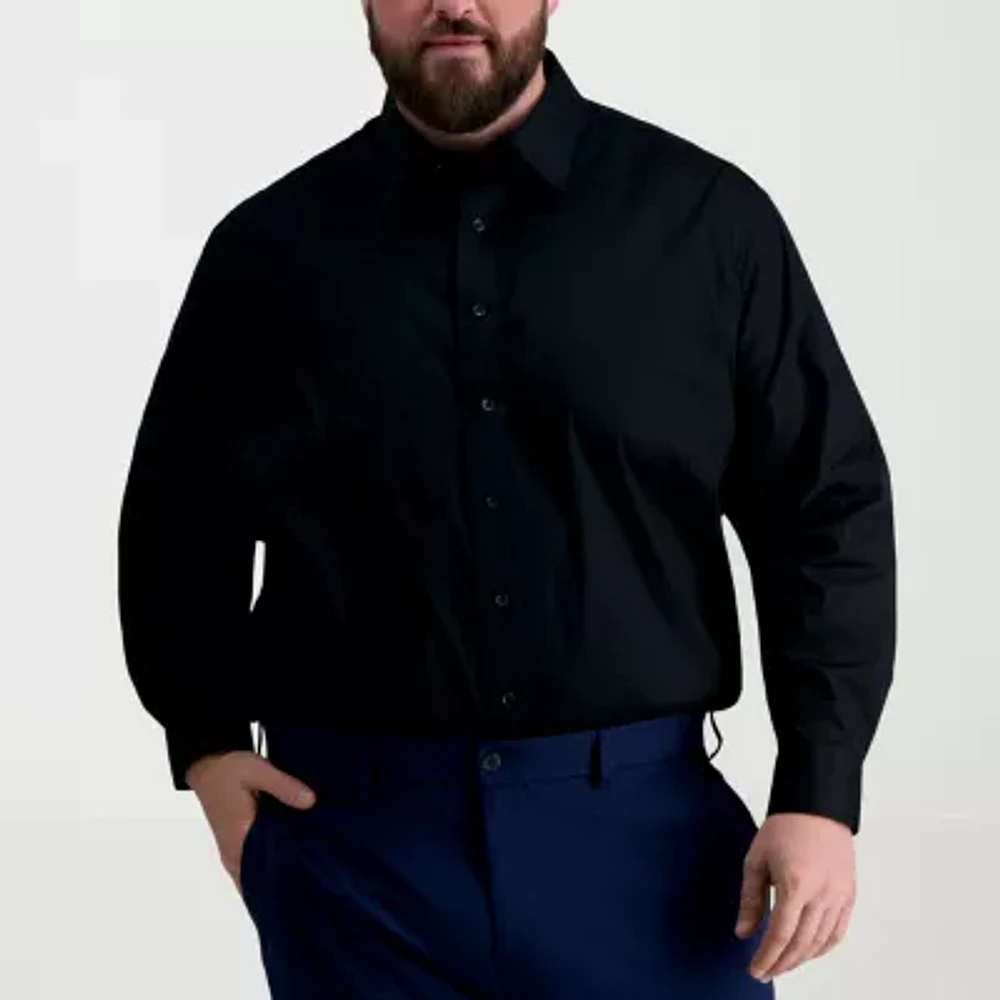 Haggar Big and Tall Mens Classic Fit Easy Care Stretch Fabric Long Sleeve Dress Shirt