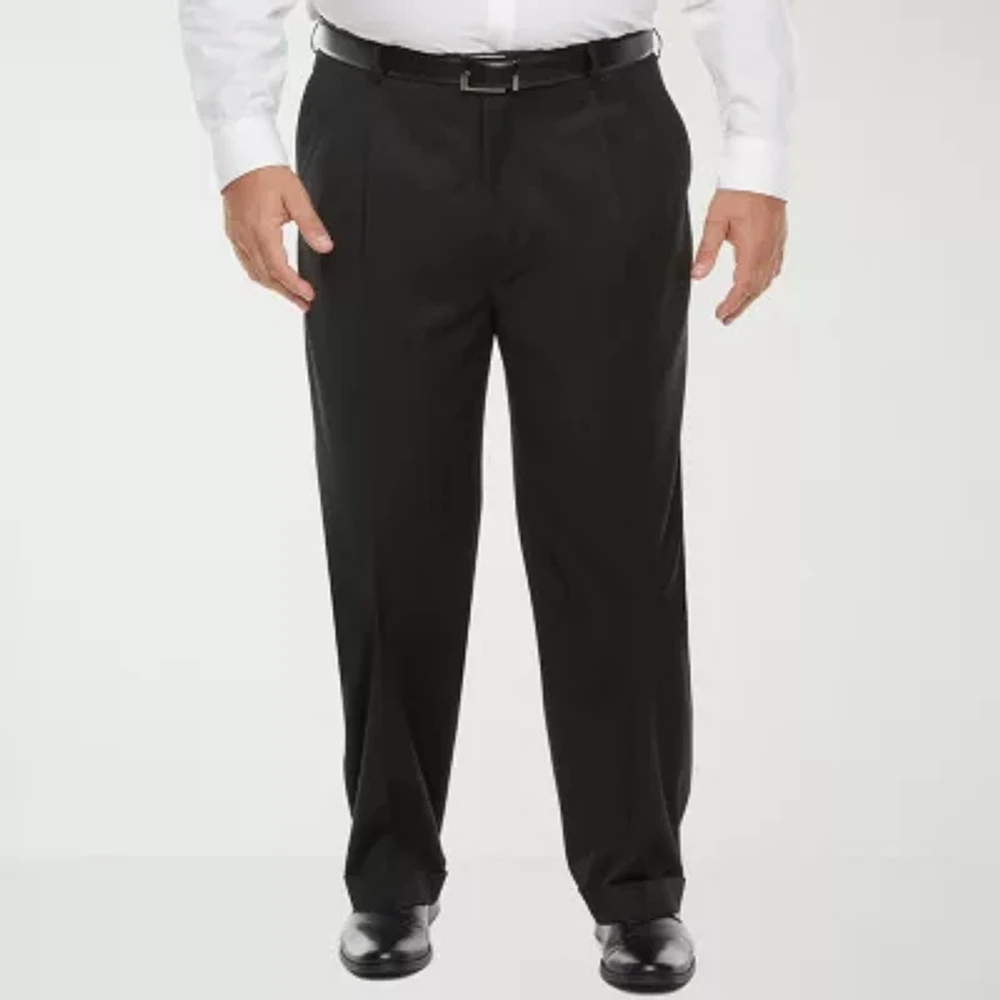 Stafford Coolmax All Season Ecomade Mens Big and Tall Stretch Fabric Classic Fit Pleated Front Suit Pant