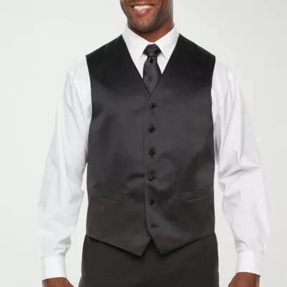 Stafford Coolmax All Season Ecomade Mens Big and Tall Classic Fit Tuxedo Vest