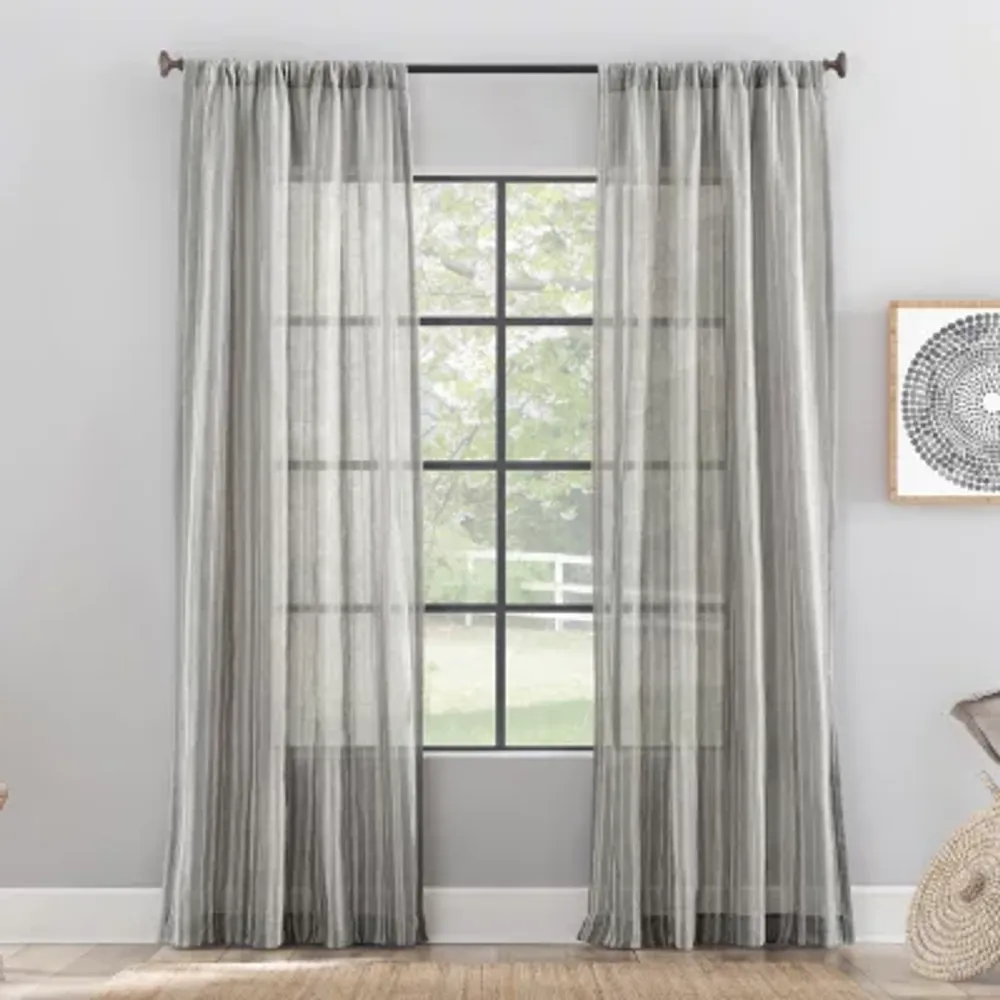 Archaeo Raya Rod Pocket Light-Filtering Single Curtain Panel