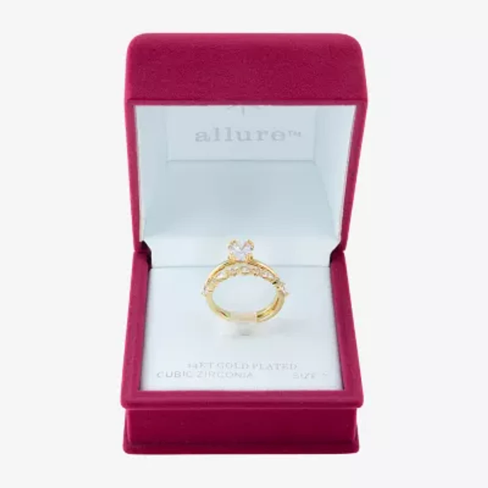 Sparkle Allure Womens Cubic Zirconia 14K Gold Over Brass Oval Bridal Set