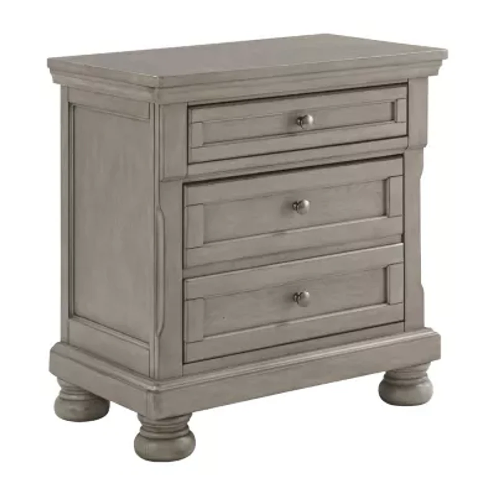 Signature Design by Ashley Lettner 29" 2-Drawer Nightstand in Light Gray