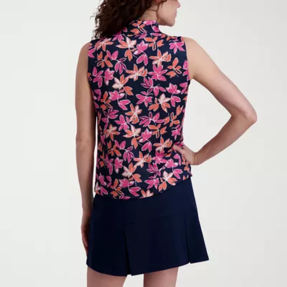 Stella Parker Womens Mock Neck Sleeveless Active Quarter-Zip Pullover