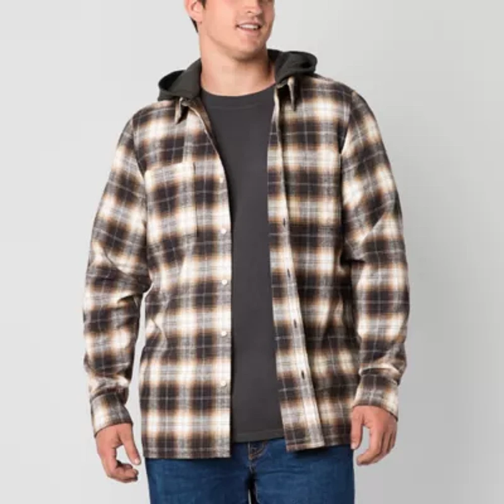 Arizona Mens Big and Tall Hooded Flannel