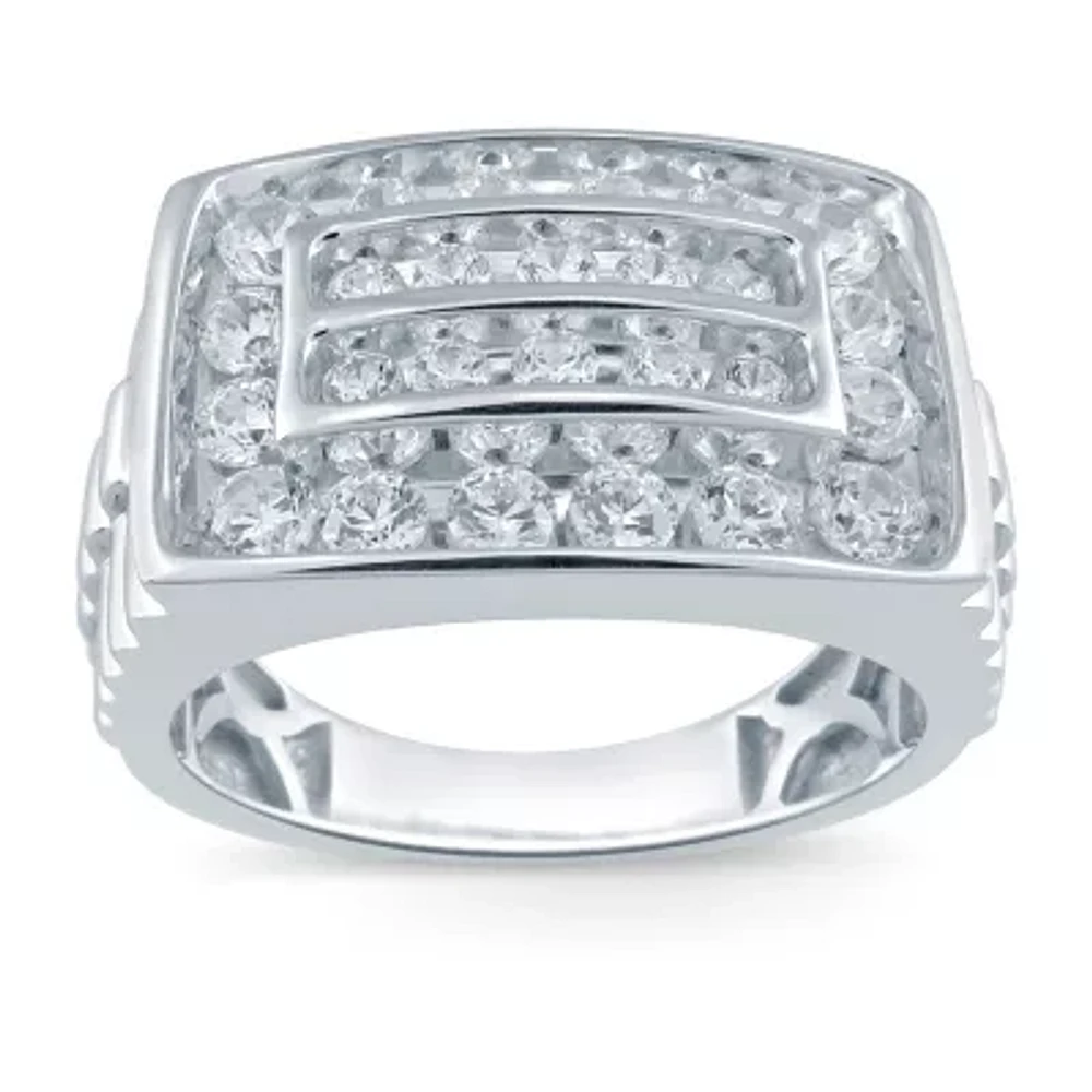 Mens 1 1/2 CT. T.W. Natural White Diamond 10K White Gold Fashion Ring
