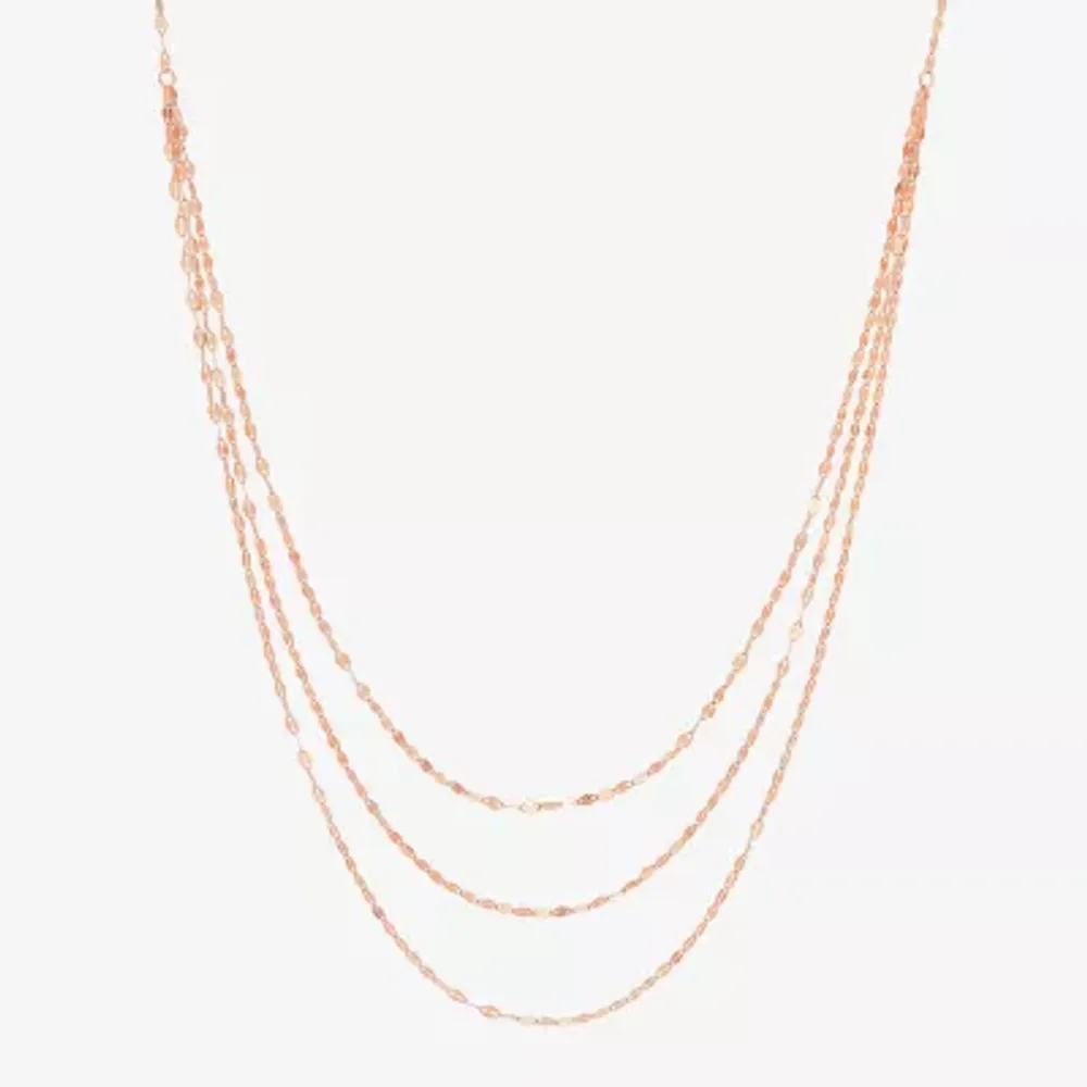Womens 14K Rose Gold 18 Inch Link Necklace