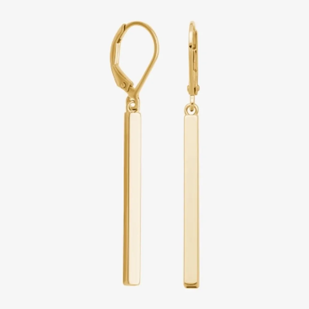 Womens 18K Gold Over Silver Drop Earrings
