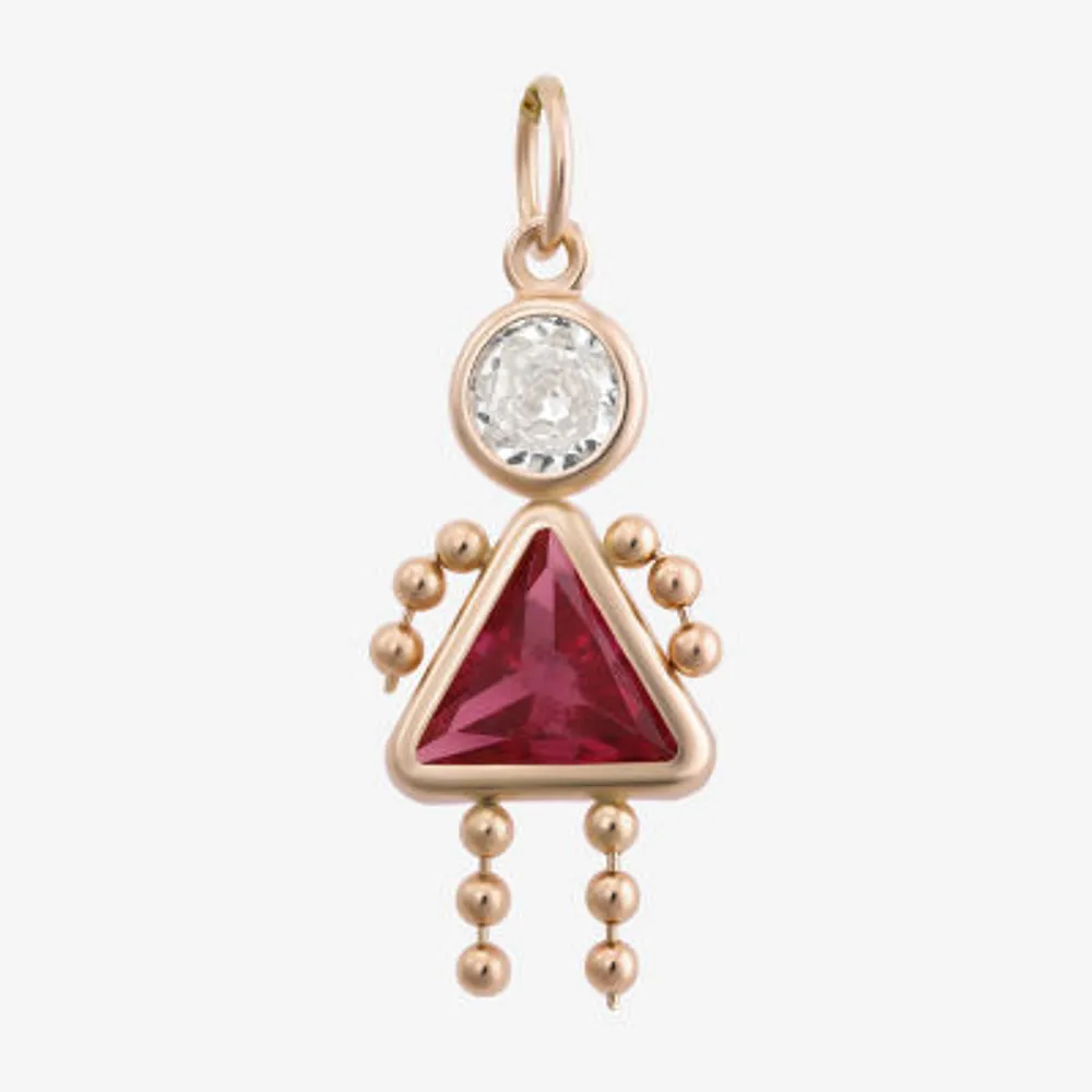 10K Gold October Birthstone Babies Girl Charm