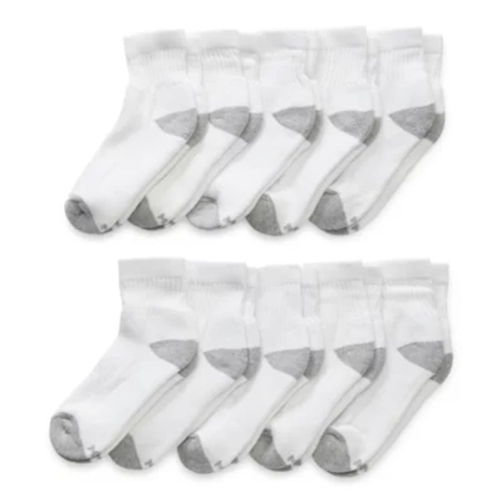 Xersion Little & Big Kid Boys Multi-Pack 10 Pair Quarter Ankle Socks