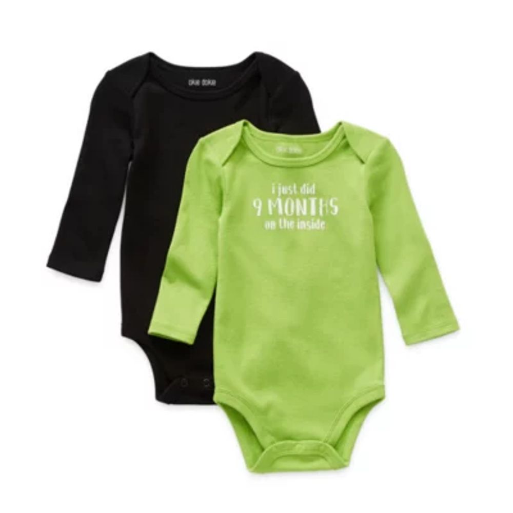 Okie Dokie Baby Girls Crew Neck Long Sleeve 2-pc. Bodysuit