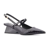 Torgeis Oria Womens Pointed Closed Toe Wedge Heel Pumps