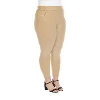 White Mark Womens Ankle Mid Rise Skinny Fit Plus Pull-On Pant