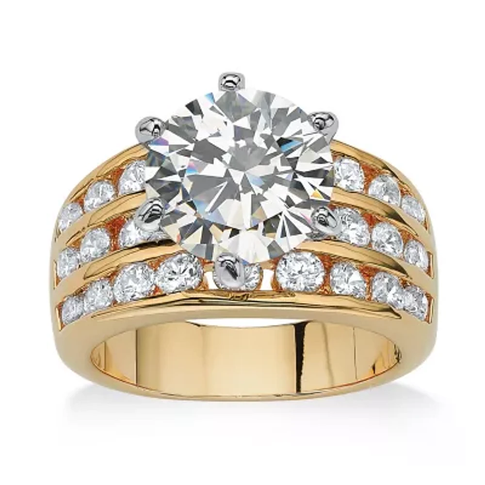 Womens 4 CT. T.W. Cubic Zirconia 14K Gold Over Brass Engagement Ring