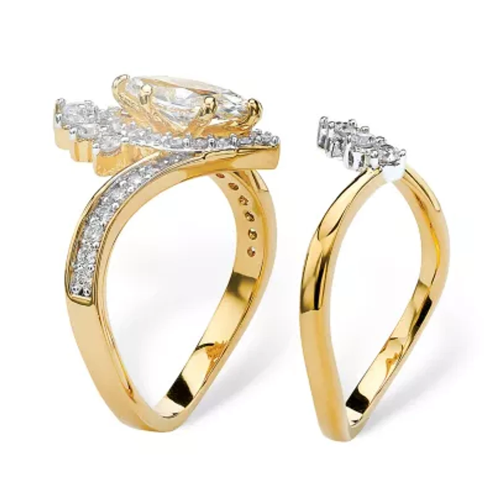 Womens 3/ CT. T.W. Cubic Zirconia 14K Gold Over Brass Bridal Set
