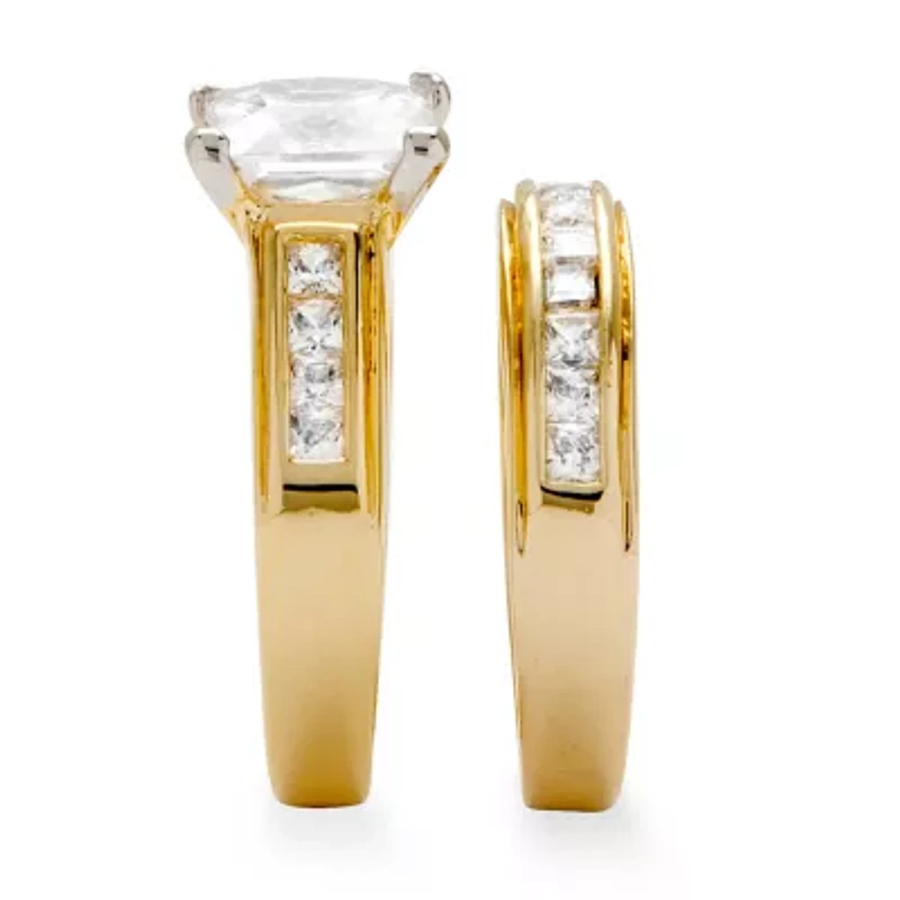 Womens 3/ CT. T.W. Cubic Zirconia 14K Gold Over Brass Bridal Set